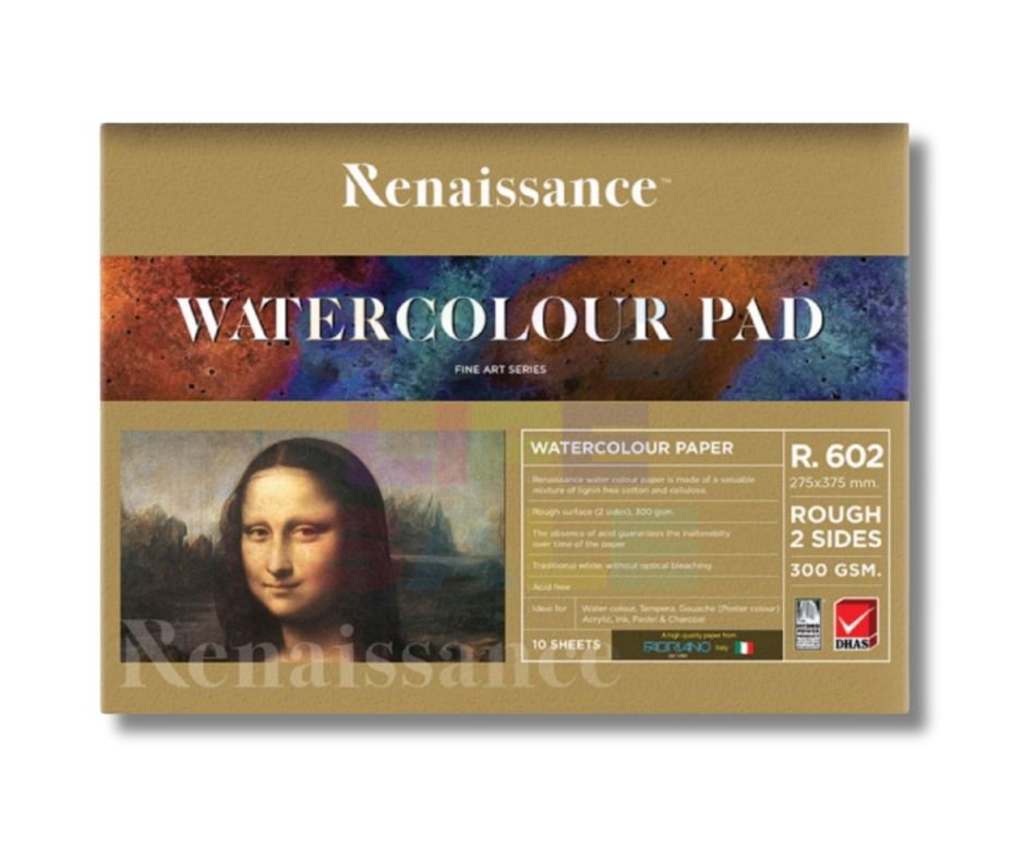 กระดาษ 100 ปอนด์ A3 300g หยาบทั้ง2หน้า (10แผ่น/เล่ม)R.602  Renaissance