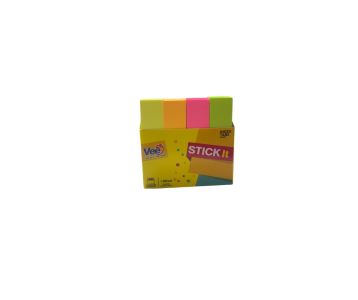 index กระดาษ Vee สีนีออน 12mmx50mm (4สี/100แผ่น) No.SN1400.