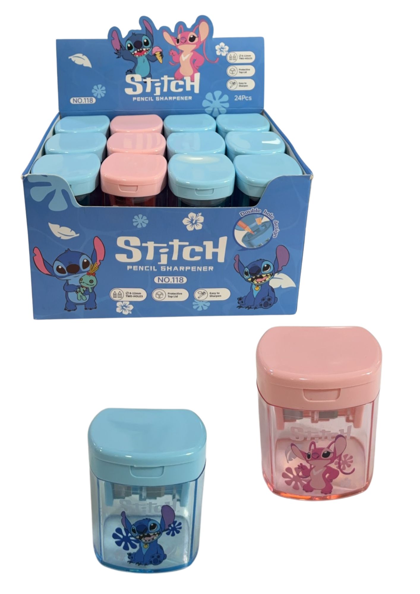 กบเหลา 2รู มีฝาปิด Stich No.118