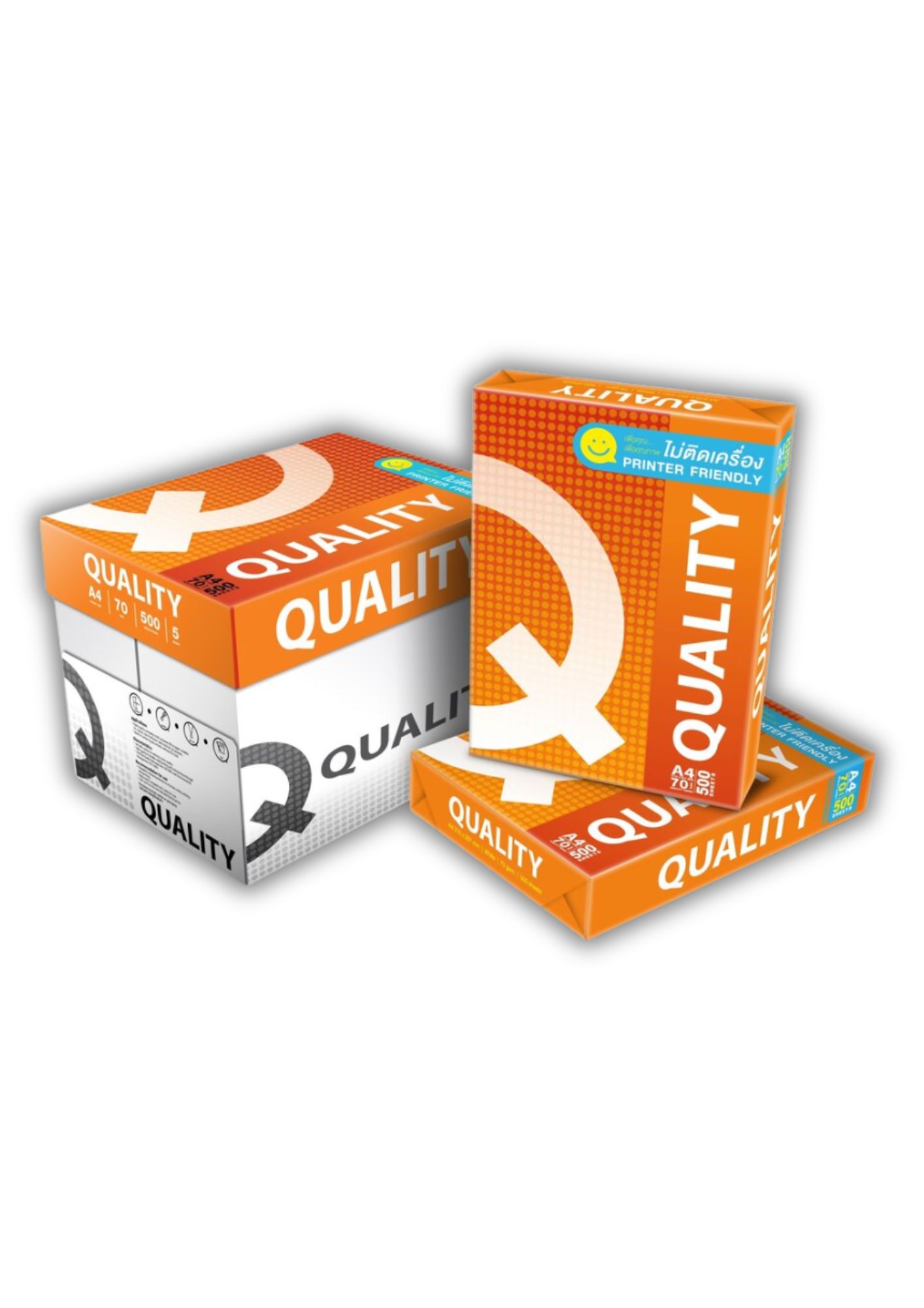 กระดาษ A4 70g Quality สีส้ม