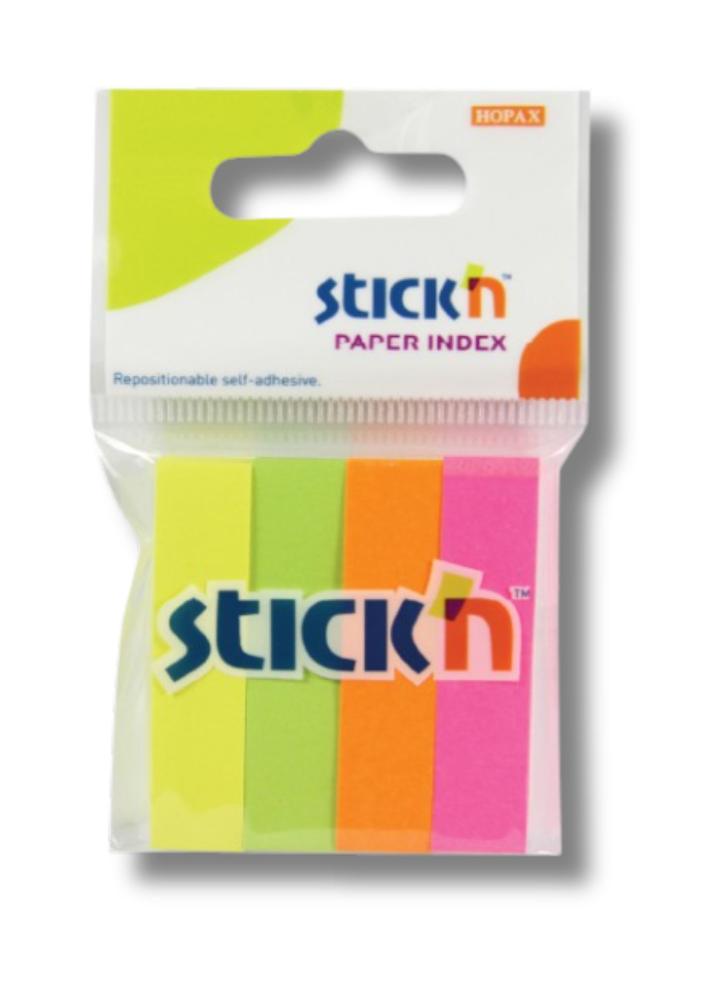 index กระดาษ 10mmx15mm สีนีออน(4สี/100แผ่น) Stickin No.21017P
