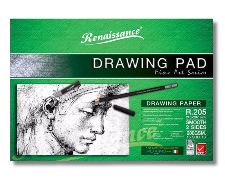 กระดาษ 100 ปอนด์ A4 200g เรียบทั้ง2หน้า (15แผ่น/เล่ม)R.205  Renaissance