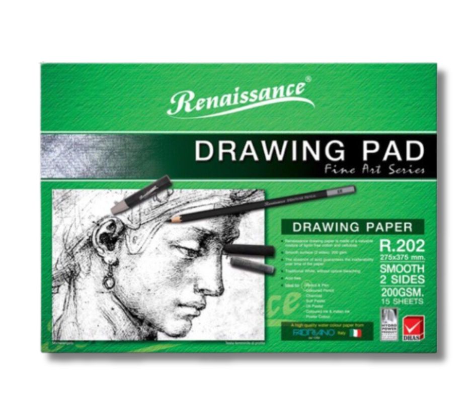กระดาษ 100 ปอนด์ A3 200g เรียบทั้ง2หน้า (15แผ่น/เล่ม)R.202  Renaissance
