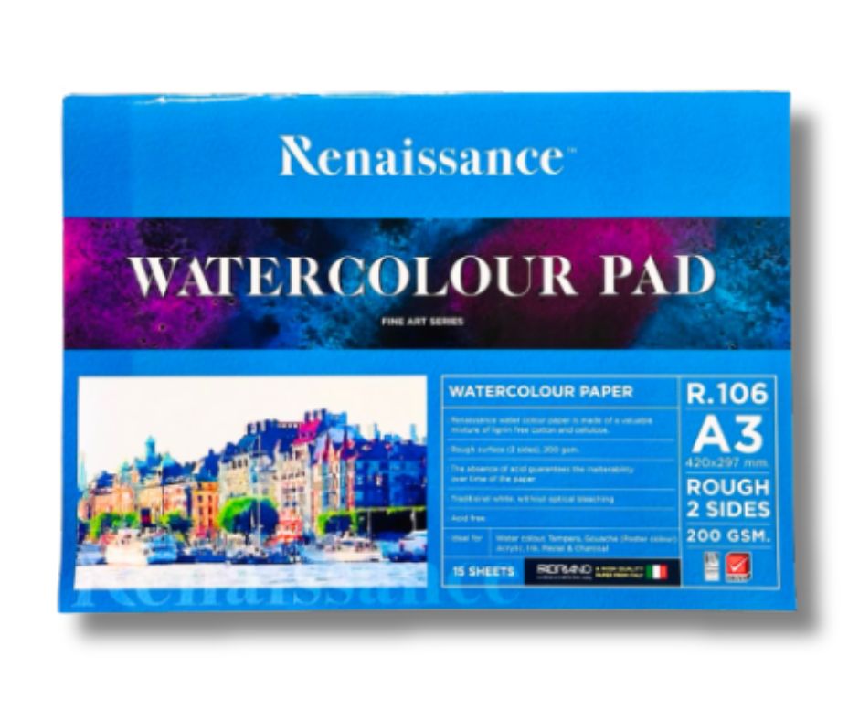 กระดาษ 100ปอนด์ A3 เต็ม 200g หบาบ2หน้า (15แผ่น/เล่ม)R.106  Renaissance