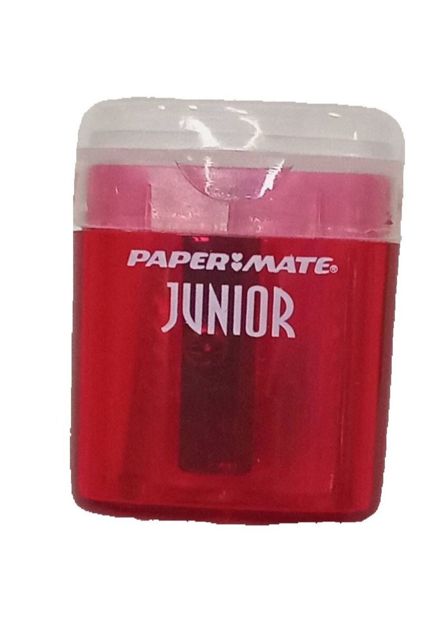 กบเหลา 1รู ฝาปิด สีแดง Paper Mate